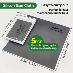 Silicon Gun Cloth 5 Pack 12” ×12” Gun Cleaning Cloths Lint Free – Gun Clean…