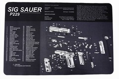Gun Cleaning Mat for Sig Sauer P229 Breakdown Schematics Parts Diagram