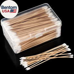 500 Pcs 6 Inch Gun Cleaning Swabs Long Cotton Swabs in Paper Storage Box Long Po