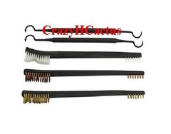 5 Piece Shotgun Rifle Cleaning Brushes Brush Kit Set Copper/Brass/Nylon+Picks!!