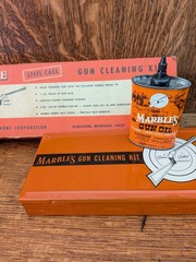 Vintage Marble Steel Case With Original Cardboard Sleeve Gun Cleaning Kit Decor