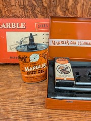 Vintage Marble Steel Case With Original Cardboard Sleeve Gun Cleaning Kit Decor