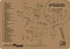 Sig Sauer P322 Schematic Handgun Mat FDE