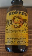 Vintage Hoppe’s Nitro Powder Solvent No.9 Bottle Amber Glass empty