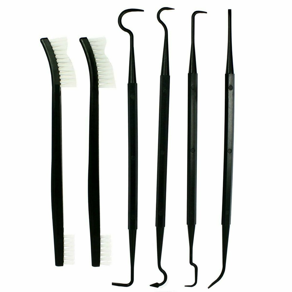 6 PCS Set Gun Rifle Pistol Cleaning Picks + Nylon Brushes – Non-Scratching