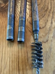 VINTAGE 3 PIECE WOOD & BRASS Shotgun CLEANING ROD