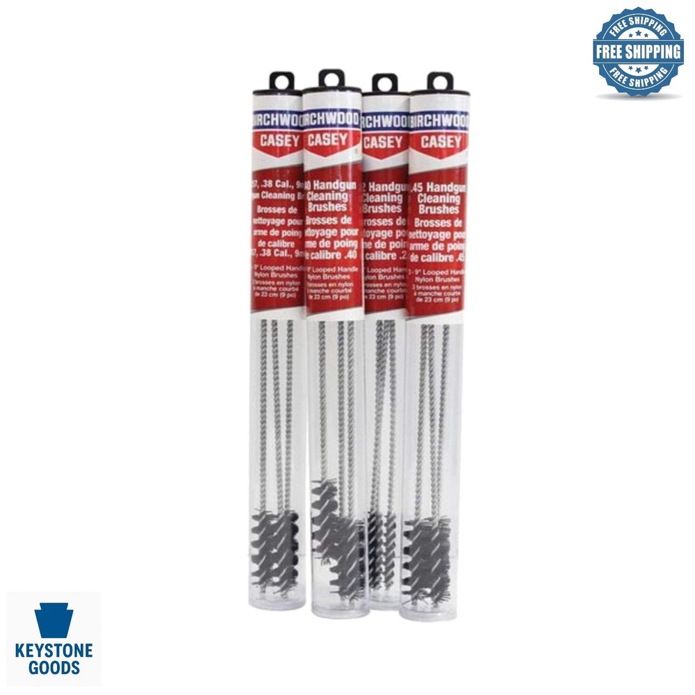9-Inch Nylon Loop Handle Gun Cleaning Brushes (Set of 3)