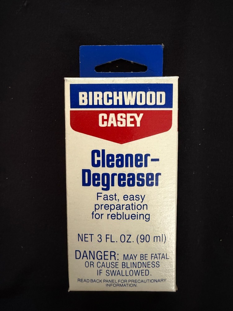 Vintage NOS Birchwood Casey Cleaner-Degreaser To Clean Metal 3oz Plastic Bottle