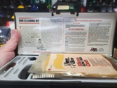 box of gun supplies breech lock challenger press, Die sets, powder trickler,