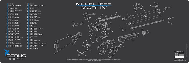 MARLIN MODEL 1895 SCHEMATIC Premium Long Gun Mat
