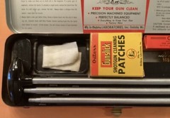 Vintage OUTERS Gunslick Shotgun Gun Cleaning Kit 16ga Gauge Rod Tools Case NICE