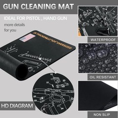 Gun Cleaning Mat for Glock – 24″ X12″ Gun Mat Black (With 6″ Swabs)