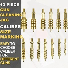 Solid Brass Gun Cleaning Jag Set for Rifles – Slotted Tip with Storage Case