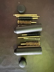 Universal Gun Cleaning Kit .22 .30 Cal Rifle Pistol Brush Set w/ Case New Open