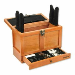 Universal Gun Cleaning Kit Rifle Shotgun Pistol Clean Set Wood Tool Drawer Chest