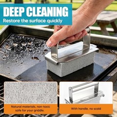 Premium Griddle Cleaning Kit for Blackstone, Flat Top Grill Cleaning Silver..