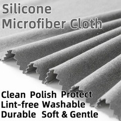 6 Pack Microfiber Silicone Cleaning Cloth, 12″x12″ Lint Free Cleaning Rags
