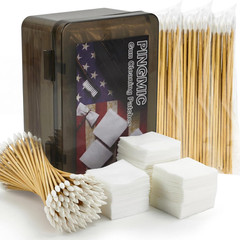 Gun Cleaning Supplies Set in Storage Box – Gun Cleaning Patches and Long Cotton
