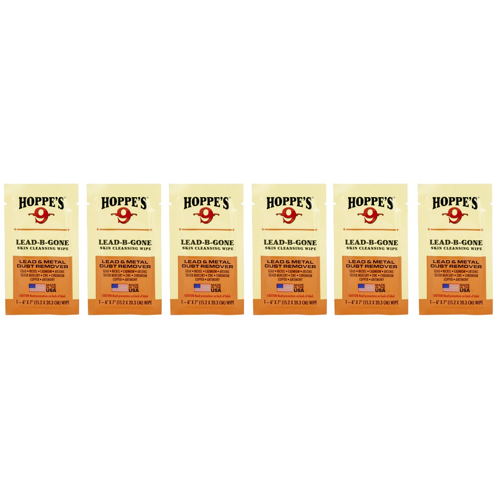 Hoppe’s Lead Be Gone Wipes 6 Count Efficient Lead Residue Remover for Firearms