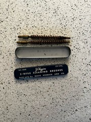 JC Higgins 2 rifle cleaning brushes No.666 sold only by sears roebuck co .22 Cal