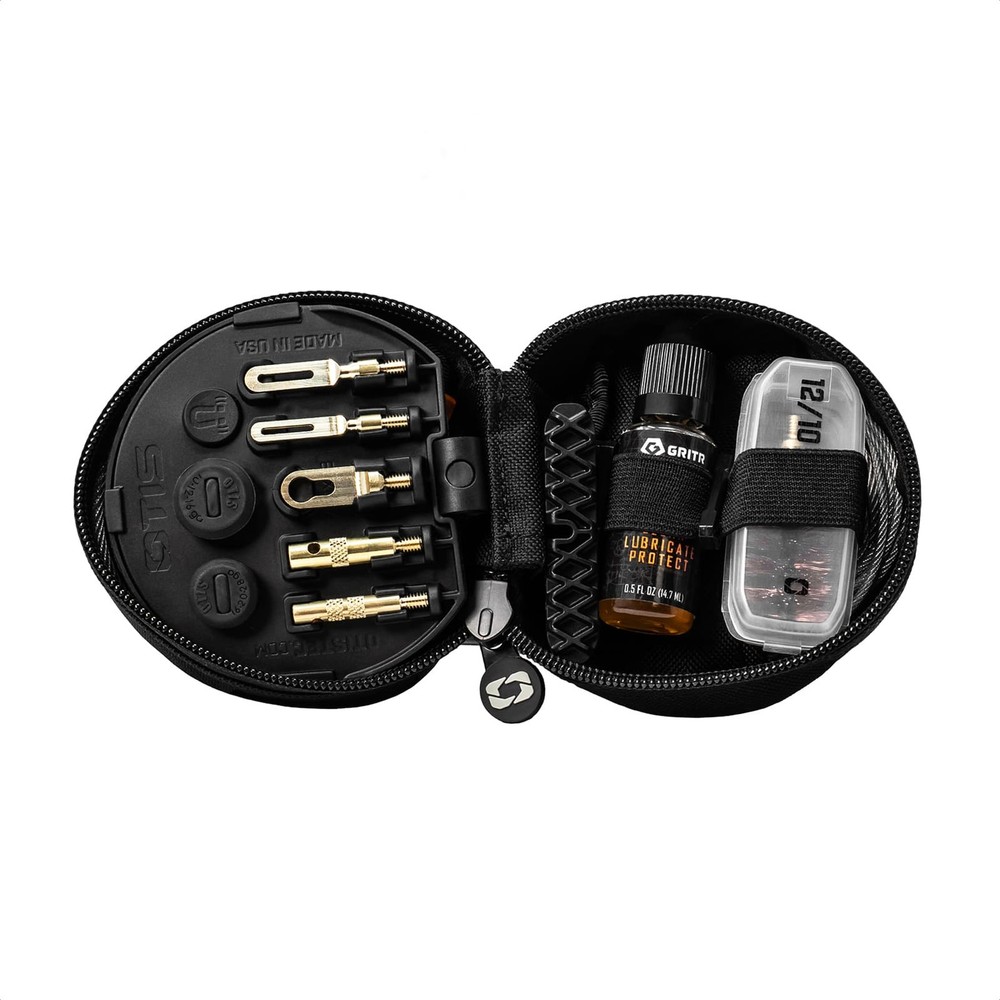 GRITR Deluxe Multi-Caliber Gun Cleaning Kit .17–12GA w/ Bronze Brushes, CLP