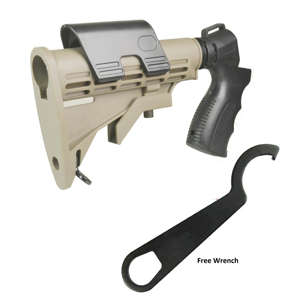 Dark Earth Stock Kit Mossberg 500 Maverick 88 12 /20GA,Grip,Cheek Rest & Wrench