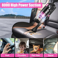Cordless Car Vacuum Cleaner 8000PA High Power Handheld Kit with Accessories for