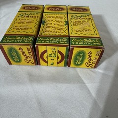 Vintage 50’s Erwin Weller Co. Gun Cleaning Kit Sioux City USA Yellow 4 Boxes