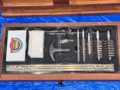 DAC Gunmaster Universal Gun Cleaning Kit Wood Case Brass Rods Multi Caliber