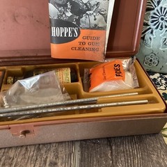 Vintage Hoppes Gun Cleaning Kit-Brown Plastic Case for Rifle Shotgun Please Read