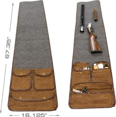 Portable Gun Cleaning Mat w/Waxed Canvas Handle and Pockets Shooting Mat Brown