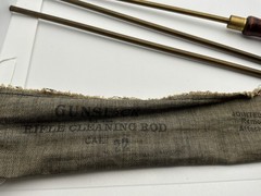 Vintage Gunslick .22 Cal Rifle Cleaning Rod Set Brass Wood Handle Bag USA NJ