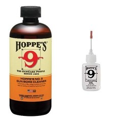 Hoppe’s No. 9 Gun Bore Cleaner, 16 oz. Bottle AND 9 Lubricating…