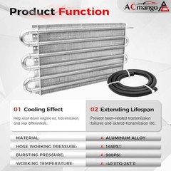6 Pass Ultra-Cool Tube And Fin Transmission Cooler Universal 6-pass Silver