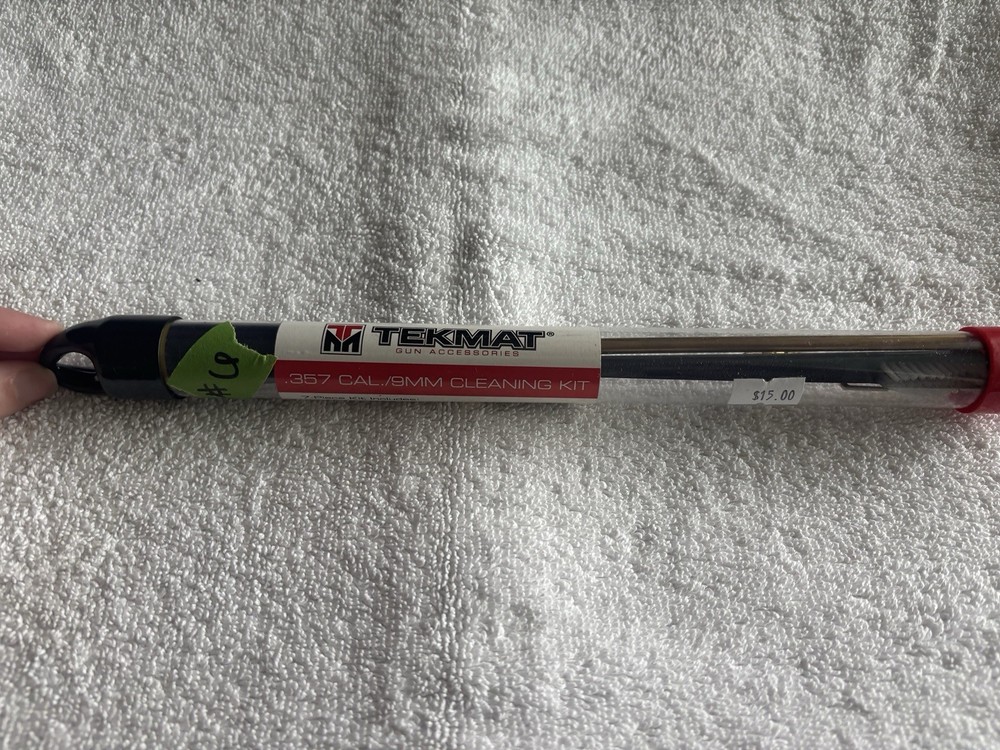 TekMat .357 Cal/9mm 7-Piece Cleaning Kit Brass Nylon Plastic Carry Tube