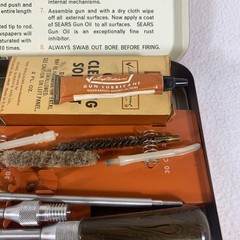Vintage 1960’s Sears Ted Williams Rifle Cleaning Kit Metal Case