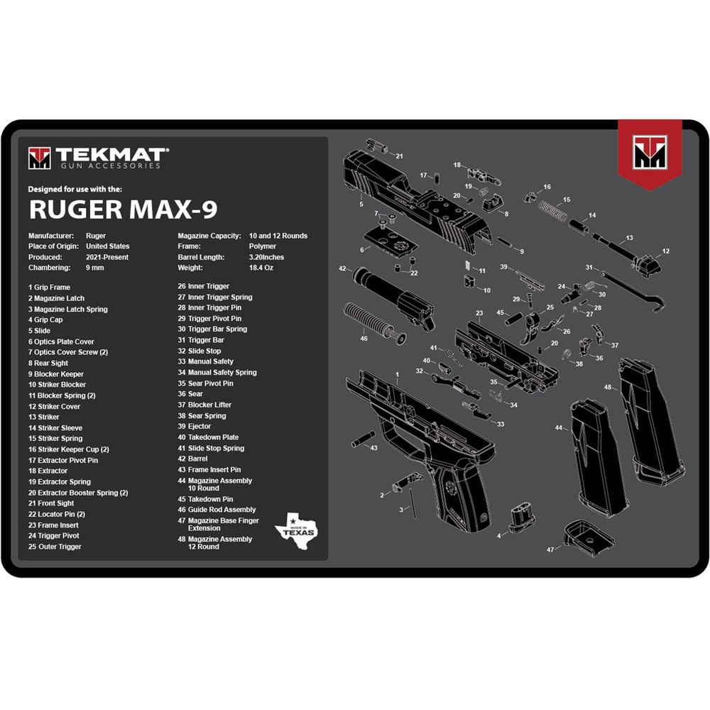 TekMat Original Gun Cleaning Mat – 17″ X 11″ – Ruger MAX 9