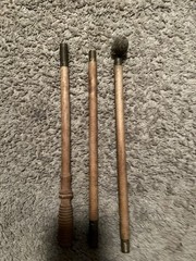 VINTAGE 3 PIECE WOOD & BRASS GUN / RIFLE CLEANING ROD