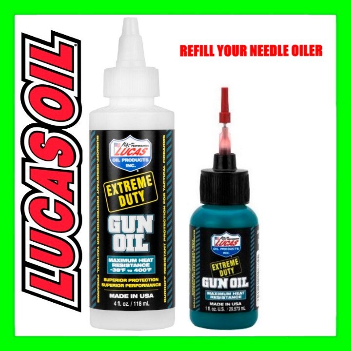 LUCAS Extreme Duty REFILL 4oz Gun Oil 10877 & 1oz Needle Oiler 10875