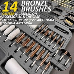 Gun Cleaning Kit w Mat & Case Brass Jags Rods for Rifle Shotgun Hunting Calibers