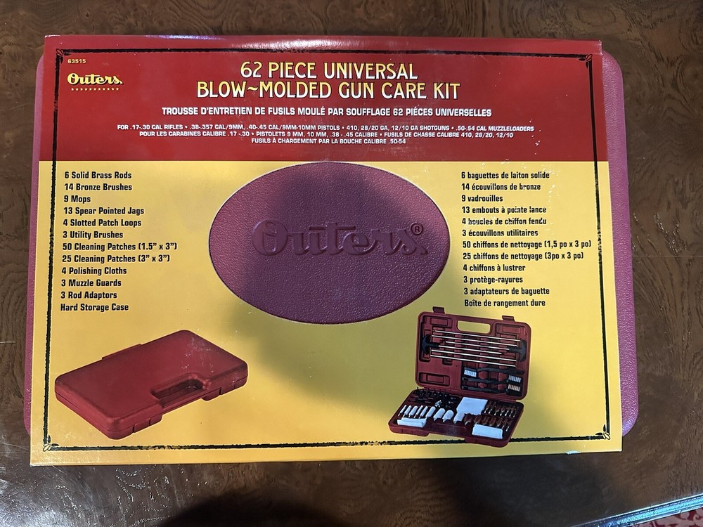 Outers 62 Piece Universal Blow Molded Gun Care Kit