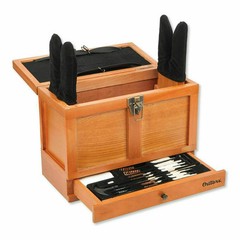 Universal Gun Cleaning Kit Rifle Shotgun Pistol Clean Set Wood Tool Drawer Chest
