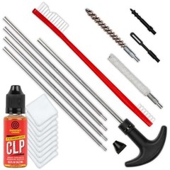 .22 Caliber Rifle Cleaning Kit With Rod Brush Lubricant Patches And Hard Case