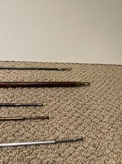 Lot Of 5 Gun Shotgun Wooden Handled Brass Steel Long Cleaning Rods