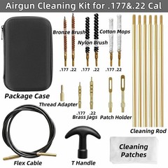.177 & .22 Cal Airgun Cleaning Kit – BB Gun Maintenance Set with Brushes & Rod