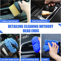 Car Cleaning Kit with Handheld Vacuum and Detailing Tools, Interior and Exterior