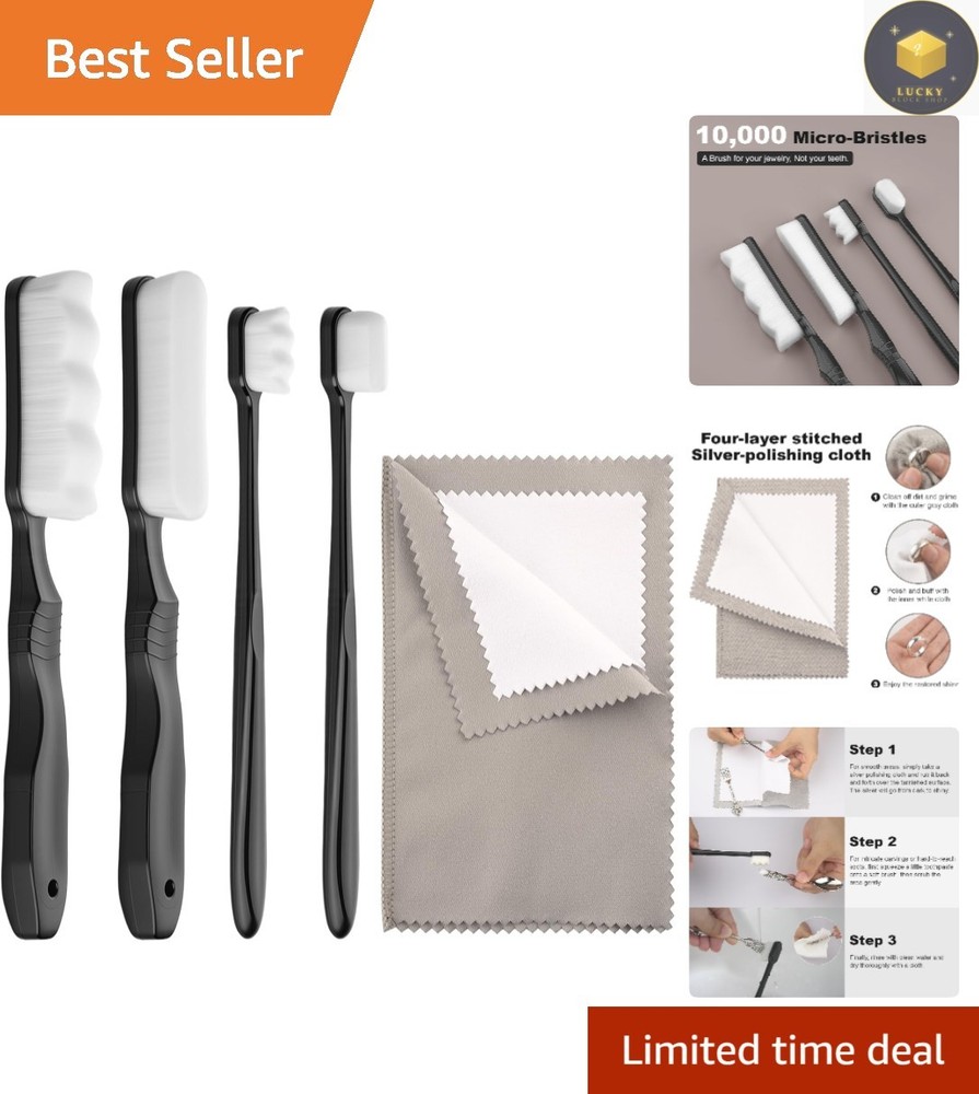 Silver Cleaning Kit – Ultra-Soft Brushes & Polish Cloths for All Jewelry