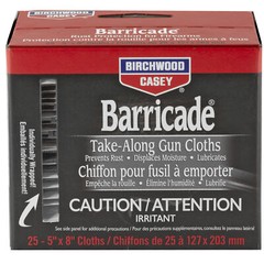 Birchwood Casey Barricade Rust Protection Wipes 25 Pack 5″x8″ Anti-Rust Cloths