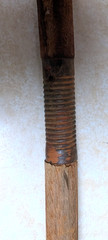 Antique Three Piece Wooden & Brass Gun Cleaning Rod From England Rough Works