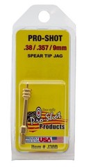 Pro-Shot J38B Benchrest Spear-Tip Brass Jag .38/.357 Mag/9mm 8/32 Thread
